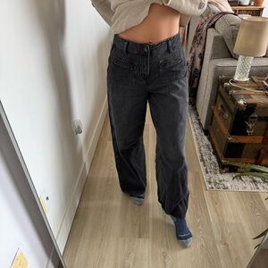 Old Navy Charcoal Wide Leg Jeans